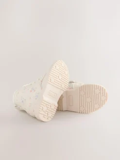 Best Next Standard Fit (F) Lace-Up Ankle Boots Cream Floral