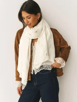 Next Cream Foil Print Lightweight Scarf^Women Hats, Gloves & Scarves|Hats, Gloves & Scarves