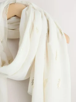 Next Cream Foil Print Lightweight Scarf^Women Hats, Gloves & Scarves|Hats, Gloves & Scarves