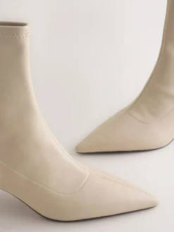 Sale Next Forever Comfort® Pointed Toe Sock Boots Cream