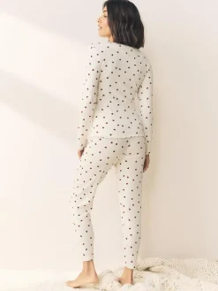 Best Next Thermal Base Layer Long Sleeved Top and Legging Set Cream Heart