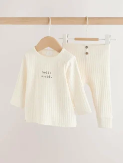 Next Hello World Top and Leggings Baby Set (0-18mths)^BOY Tops|Tops