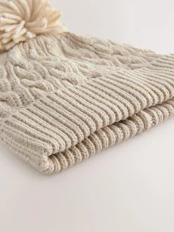 Next Knitted Cable Pom Beanie^BOY Unisex|Hats & Scratch Mitts