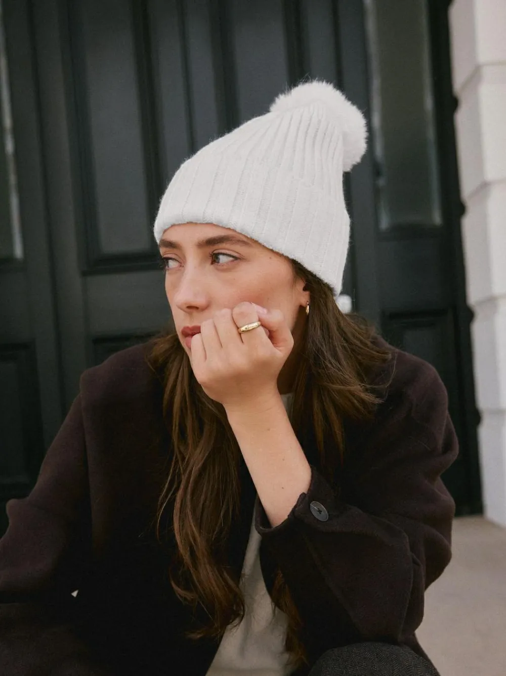 Next N. Premium 100% Cashmere Knitted Pom Hat^Women Hats|Hats, Gloves & Scarves