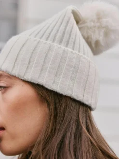 Next N. Premium 100% Cashmere Knitted Pom Hat^Women Hats|Hats, Gloves & Scarves