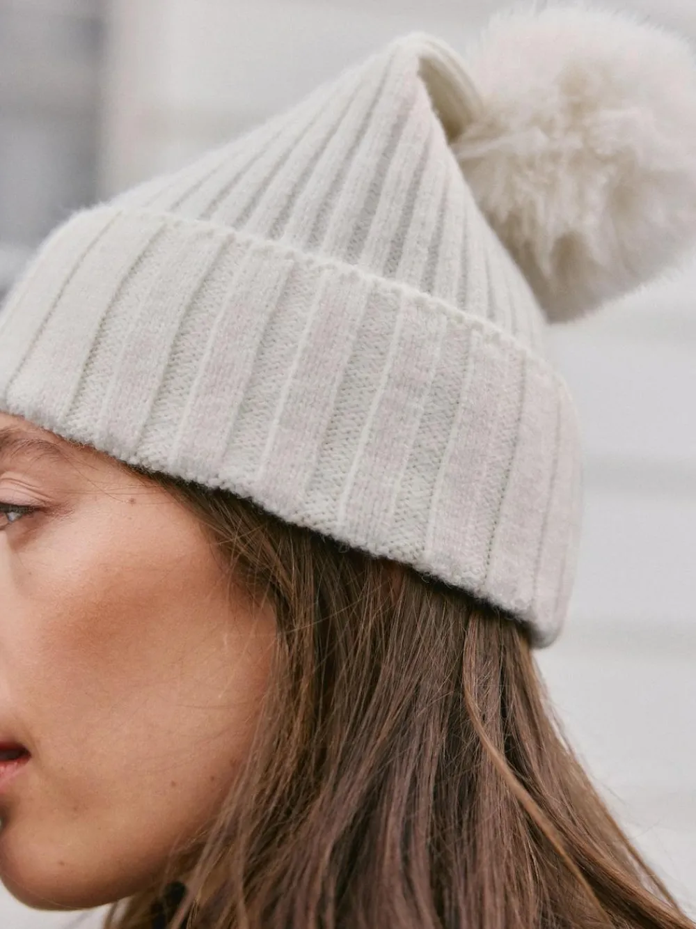 Next N. Premium 100% Cashmere Knitted Pom Hat^Women Hats|Hats, Gloves & Scarves