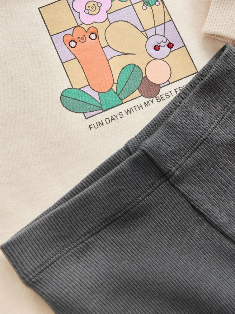 Next Cream Rainbow Graphic Print Sweatshirt & Leggings Set (3mths-7yrs)^ Sweatshirts & Hoodies|Sets & Co-Ords