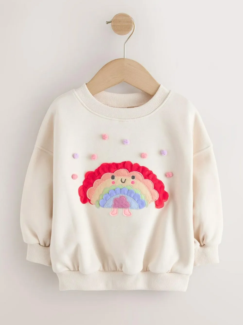 Clearance Next Crew Neck Sweatshirt (3mths-7yrs) Cream Rainbow Taco