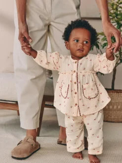 Next Baby Woven Long Sleeve Tops and Trousers 2 Piece Set (0mths-2yrs)^ Tops|Tops