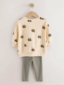 Best Next Sweatshirt and Leggings Set (3mths-7yrs) Cream Stripe Bee