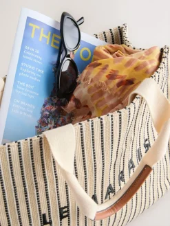 Next Cream Structured Canvas Shoulder Bag^Women Bags