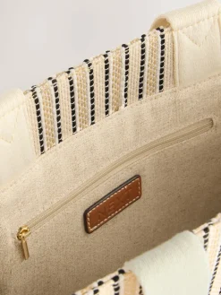 Next Cream Structured Canvas Shoulder Bag^Women Bags