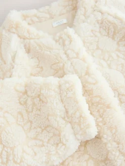 Next Cream Sunflower Borg Jacket (3-16yrs)^ Jackets & Coats|Snowsuits & Coats