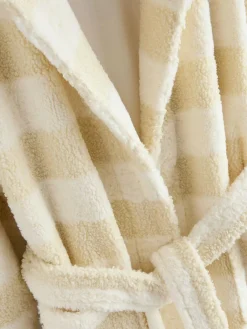 Next Cream Textured Stripe Dressing Gown^Women Bathrobes