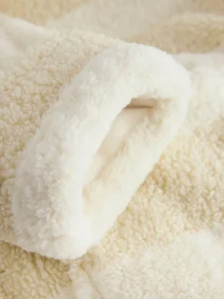 Next Cream Textured Stripe Dressing Gown^Women Bathrobes