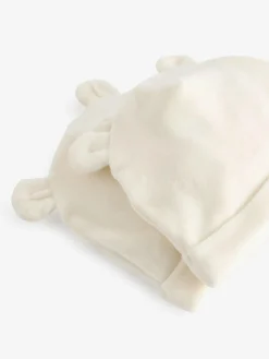 Next Cream Velour Baby Beanie Hats 2 Pack (0-12mths)^BOY Unisex|Hats & Scratch Mitts