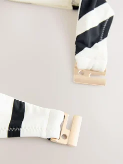 Next Cream/Black Stripe Hardware Bandeau Bikini Top^Women Swimwear