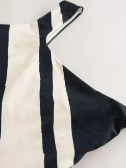 Discount Next Cream/Black Stripe One Shoulder Tummy Control Swimsuit