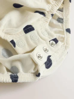 Next Cream/Charcoal Polka Dot Baby Bloomer Rompers Set 2 Piece with Tights (0mths-3yrs)^ Rompers & Overalls|Sets & Coords