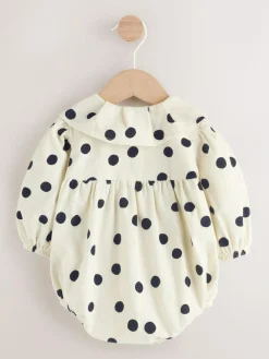 Next Cream/Charcoal Polka Dot Baby Bloomer Rompers Set 2 Piece with Tights (0mths-3yrs)^ Rompers & Overalls|Sets & Coords