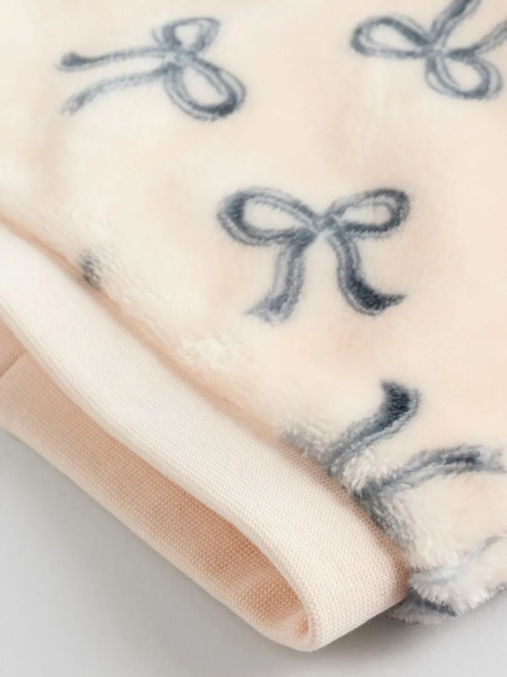 Clearance Next Cream/Grey Soft Velour Bow Print Jumper and Trousers Set (0mths-2yrs)