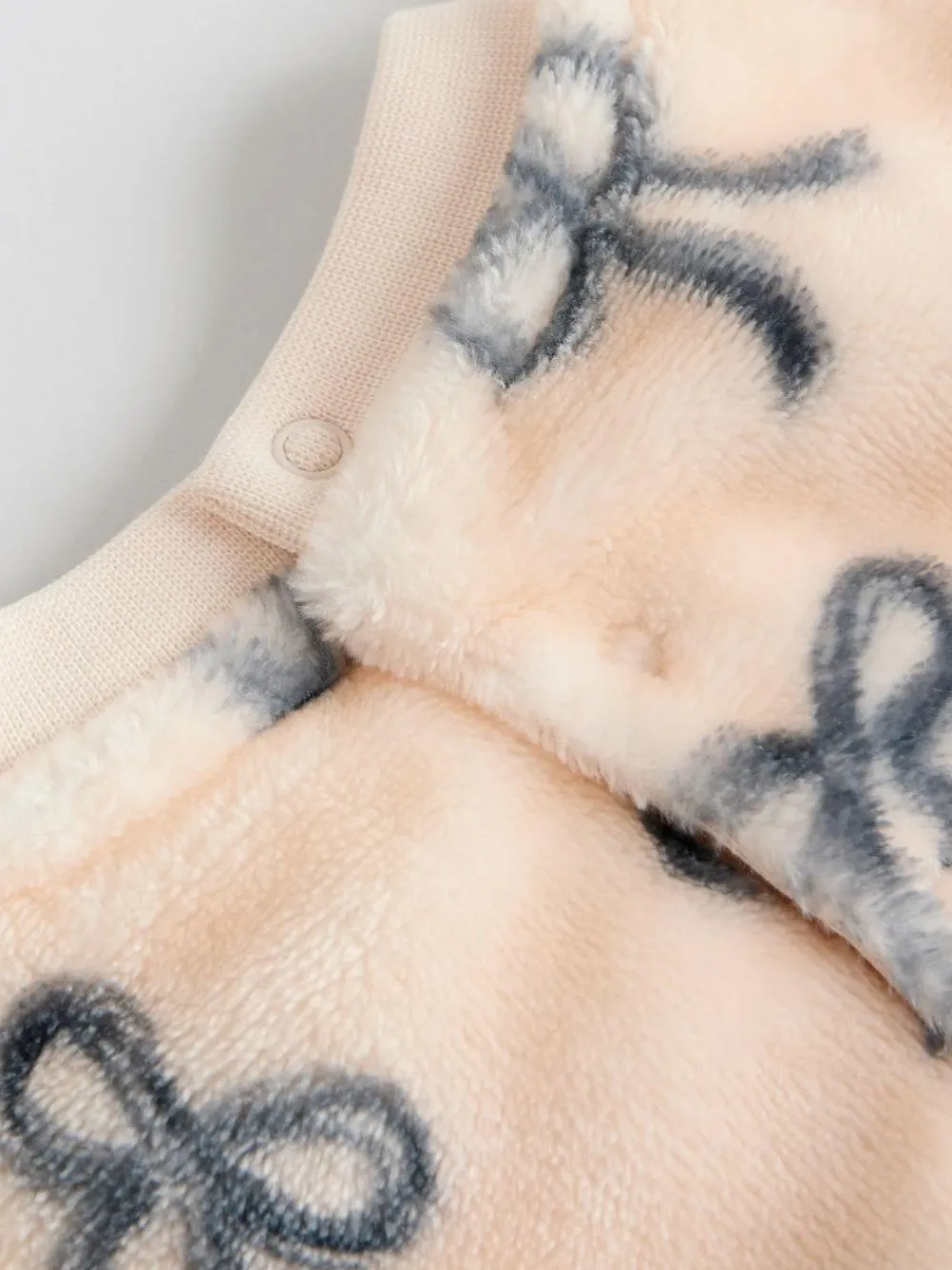 Clearance Next Cream/Grey Soft Velour Bow Print Jumper and Trousers Set (0mths-2yrs)