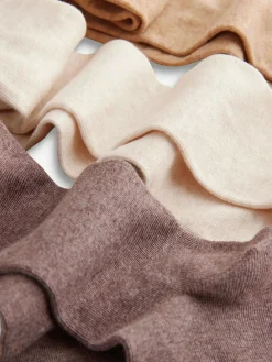 Online Next 3 Pack Cotton Rich Tights Cream/Neutral