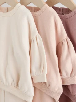 Next Baby Sweatshirt & Joggers 6 Piece Set (0mths-2yrs) Cream/Pink