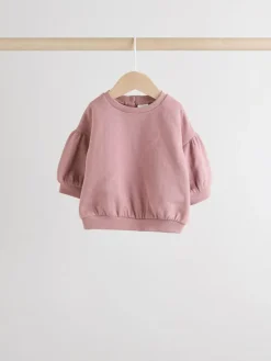 Next Baby Sweatshirt & Joggers 6 Piece Set (0mths-2yrs) Cream/Pink