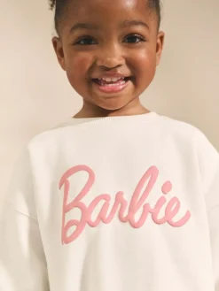 Hot Next Cream/Pink Barbie Sweatshirt & Wide Leg Joggers Set (3mths-7yrs)