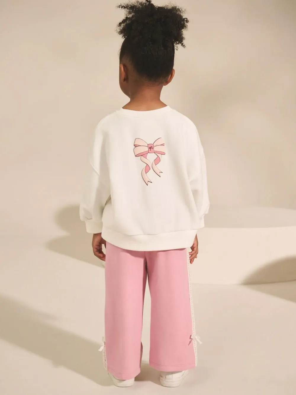 Hot Next Cream/Pink Barbie Sweatshirt & Wide Leg Joggers Set (3mths-7yrs)