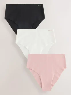 Next High Waist High Leg Cotton Rich No VPL Knickers 3 Pack^Women Panties