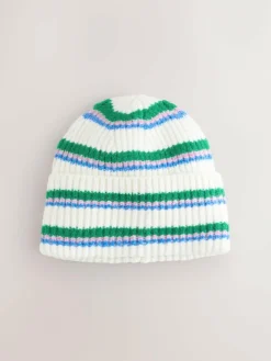 Next Cream/Pink/Green Knitted Beanie Hat^Women Hats|Hats, Gloves & Scarves