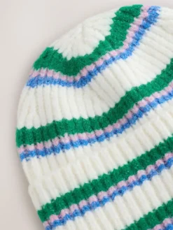 Next Cream/Pink/Green Knitted Beanie Hat^Women Hats|Hats, Gloves & Scarves