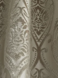 Curtina Natural Chateau Textured Chenille Damask Lined Eyelet Curtains^ Curtains & Blinds