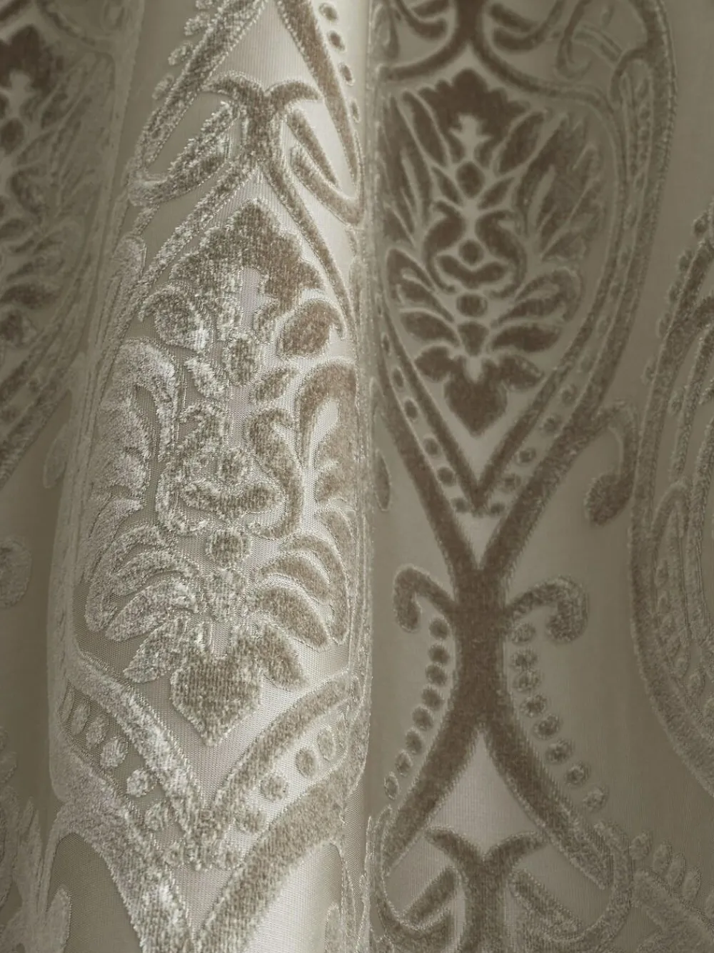 Curtina Natural Chateau Textured Chenille Damask Lined Eyelet Curtains^ Curtains & Blinds