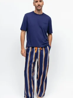 Best Cyberjammies Blue Jersey Top & Printed Stripe Pyjamas Set