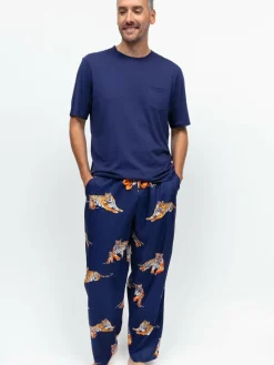Cyberjammies Blue Jersey Top & Tiger Print Pyjamas Set^ Pyjamas
