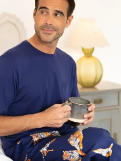 Cyberjammies Blue Jersey Top & Tiger Print Pyjamas Set^ Pyjamas