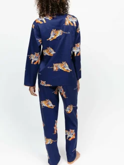 Cyberjammies Blue Tiger Print Long Sleeve Pyjamas Set^Women All Night & Lounge|Pyjamas