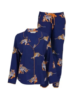 Cyberjammies Blue Tiger Print Long Sleeve Pyjamas Set^Women All Night & Lounge|Pyjamas