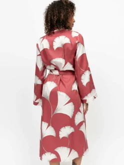 Online Cyberjammies Orange Big Leaf Print Long Sleeve Dressing Gown