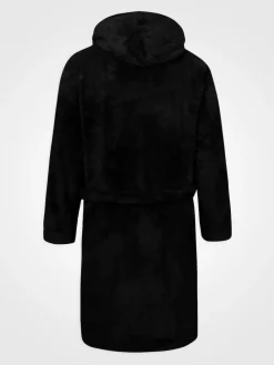 Hot D555 Newquay 1 Supersoft Dressing Gown With Hood Black