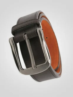 Online D555 Brown HARRISON Large Buckle Faux 3.9cm Width Leather Belt