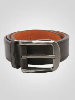 Online D555 Brown HARRISON Large Buckle Faux 3.9cm Width Leather Belt