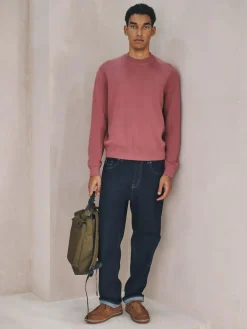 Best Next N. Premium Cotton Rich Relaxed Fit Mid Weight Knitted Sweatshirt Damson Pink