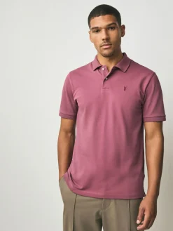 Next Damson Pink Regular Fit Short Sleeve Pique Polo Shirt^ Tops & T-Shirts