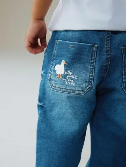 Next Dark Blue Character Farm Loose Pull On Jeans (3mths-7yrs)