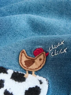 Next Dark Blue Character Farm Loose Pull On Jeans (3mths-7yrs)