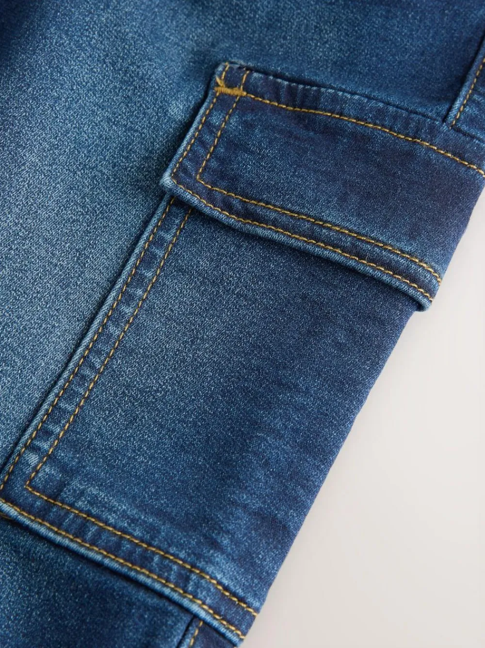 Sale Next Comfort Stretch Wide Cargo Jeans (3mths-7yrs) Dark Blue